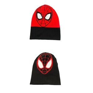 Marvel Reversible Spider-Man Miles Morales Knit Beanie One Size Adult Black Red